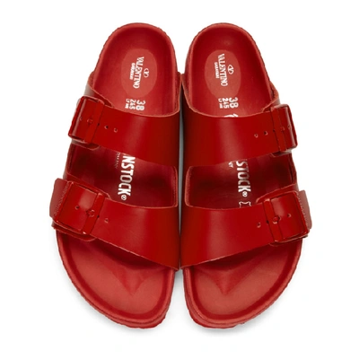 Shop Valentino Red  Garavani Birkenstock Edition Arizona Bs Sandals In Pure Red