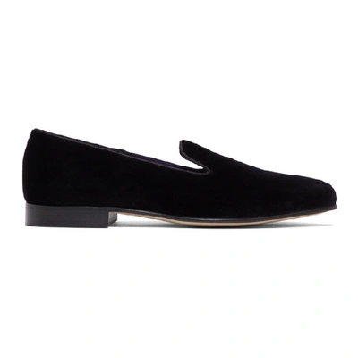 Shop Ralph Lauren Purple Label Black Velvet Alonzo Slippers