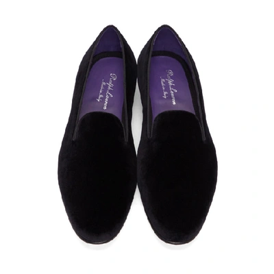 Shop Ralph Lauren Purple Label Black Velvet Alonzo Slippers