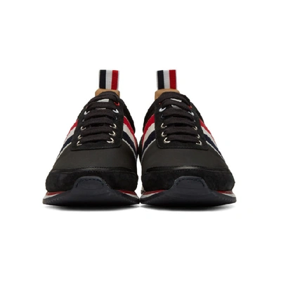 Shop Thom Browne Black Jogger Sneakers In 001 Black