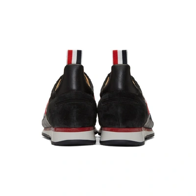Shop Thom Browne Black Jogger Sneakers In 001 Black