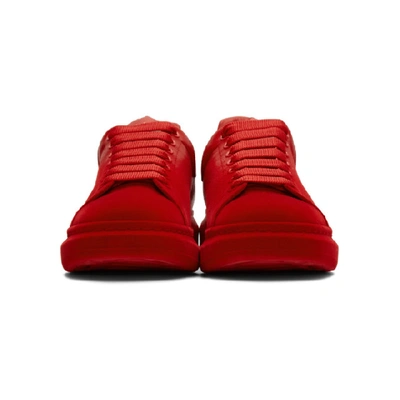 Shop Alexander Mcqueen Red Velvet Spray Oversized Sneakers