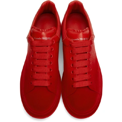 Shop Alexander Mcqueen Red Velvet Spray Oversized Sneakers