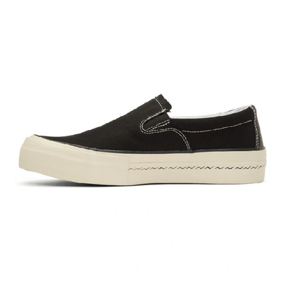 Shop Visvim Black Skagway Slip-on Sneakers