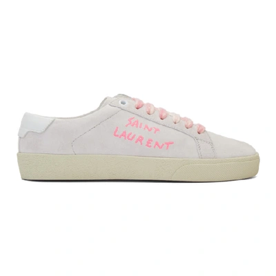 Shop Saint Laurent Off-white And Pink Court Classic Sl/06 Sneakers In 9030 Optwht