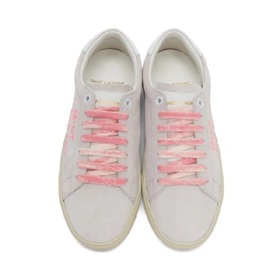 Shop Saint Laurent Off-white And Pink Court Classic Sl/06 Sneakers In 9030 Optwht