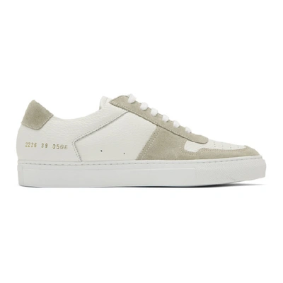 Shop Common Projects White Bball Premium Low Sneakers In 0506 White