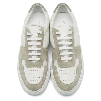 Shop Common Projects White Bball Premium Low Sneakers In 0506 White