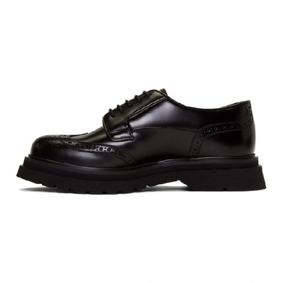 Shop Prada Black Wingtip Brogues