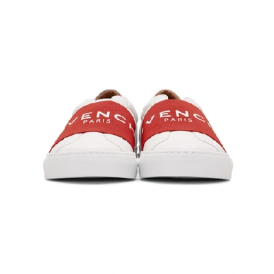 Shop Givenchy White And Red Elastic Urban Street Sneakers In 112 Whtred