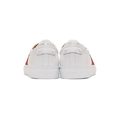 Shop Givenchy White And Red Elastic Urban Street Sneakers In 112 Whtred