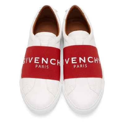 Shop Givenchy White And Red Elastic Urban Street Sneakers In 112 Whtred