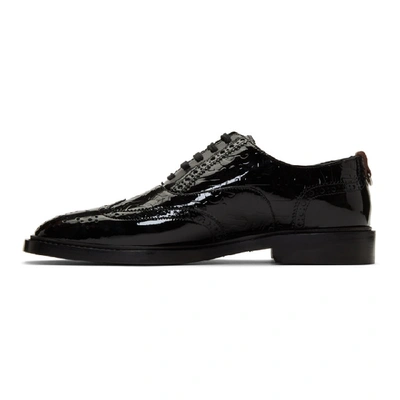 Shop Burberry Black Patent Leather Lennard Brogues