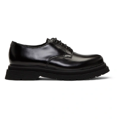 Shop Prada Black Platform Lace-up Derbys