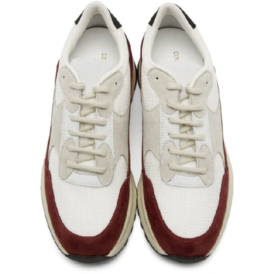 Shop Common Projects White And Red Track Classic Low Sneakers In 0536 Whtred