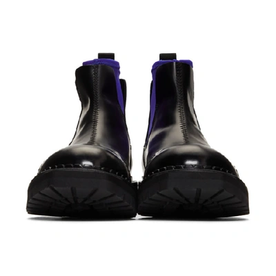 Shop Kenzo Black Kamden Chelsea Boots In 74 Slateblu