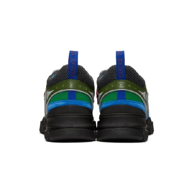 Shop Gucci Green And Blue Flashtrek Sneakers In 3767 N.sh/b
