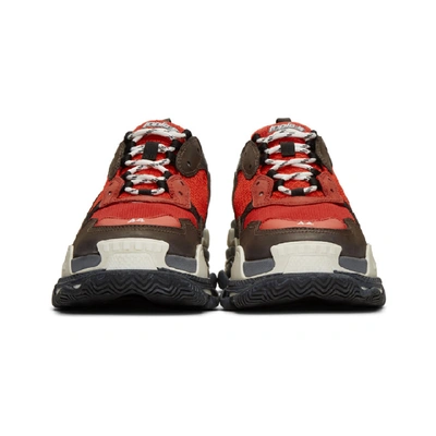 Shop Balenciaga Red And Black Triple S Sneakers In 6576rouge/