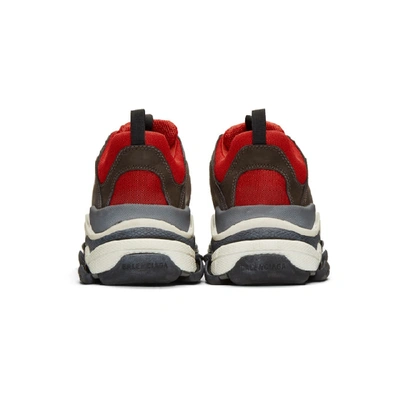 Shop Balenciaga Red And Black Triple S Sneakers In 6576rouge/