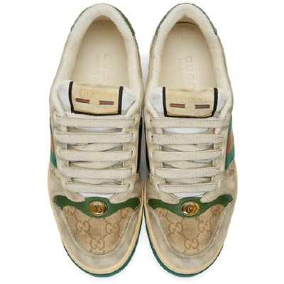 Shop Gucci White Gg Screener Sneakers In 9666 White