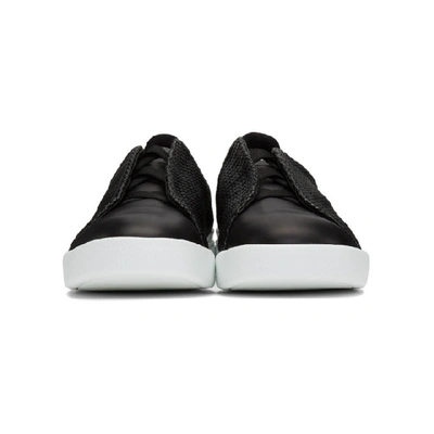 Shop Ermenegildo Zegna Black Pelletessuta Triple Stitch Sneakers In Ner Black