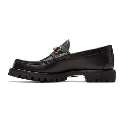 GUCCI BLACK WEB HORSEBIT LOAFERS