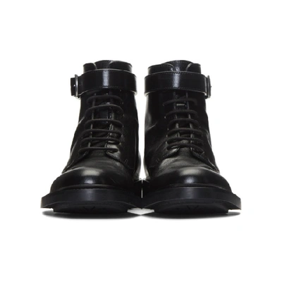 Shop Saint Laurent Black Army Laced Boots In 1000 Black