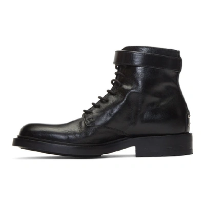 Shop Saint Laurent Black Army Laced Boots In 1000 Black