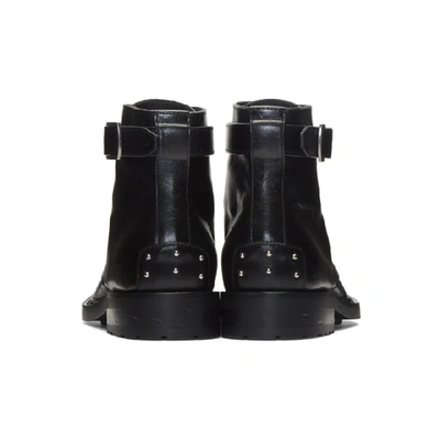 Shop Saint Laurent Black Army Laced Boots In 1000 Black