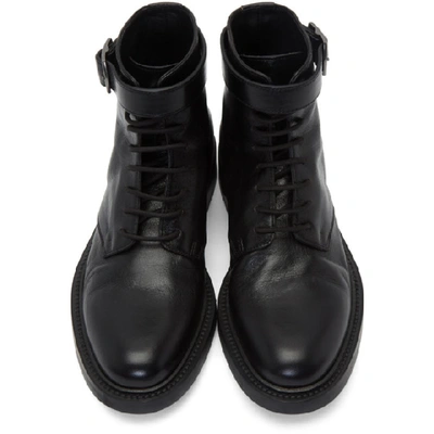 Shop Saint Laurent Black Army Laced Boots In 1000 Black