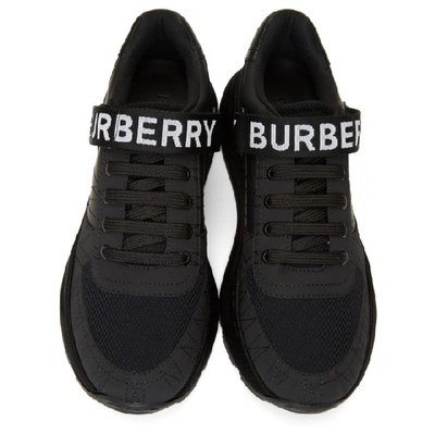 Shop Burberry Black Ronnie Zig Sneakers