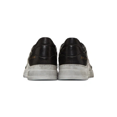 Shop Common Projects Black And White Leather Cross Trainer Sneakers In 7506 Blkwht