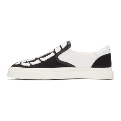Shop Amiri Black And White Bones Slip-on Sneakers In Blkwht