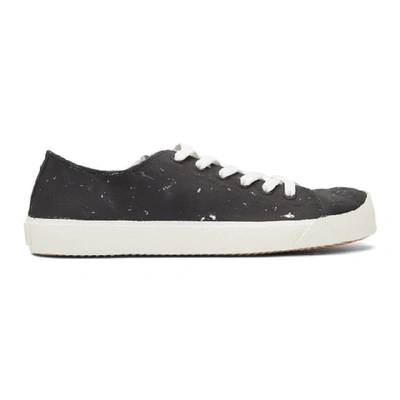 Shop Maison Margiela Black And Silver Defile Vandal Tabi Sneakers In P3049 H1144