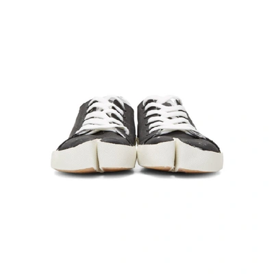 Shop Maison Margiela Black And Silver Defile Vandal Tabi Sneakers In P3049 H1144