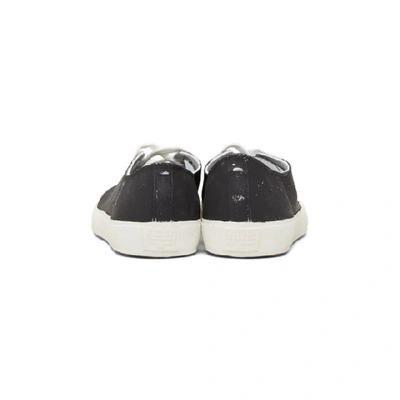 Shop Maison Margiela Black And Silver Defile Vandal Tabi Sneakers In P3049 H1144