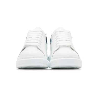 Shop Alexander Mcqueen Ssense Exclusive White And Blue Oversized Sneakers