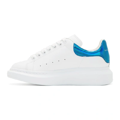 Shop Alexander Mcqueen Ssense Exclusive White And Blue Oversized Sneakers