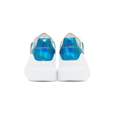 Shop Alexander Mcqueen Ssense Exclusive White And Blue Oversized Sneakers