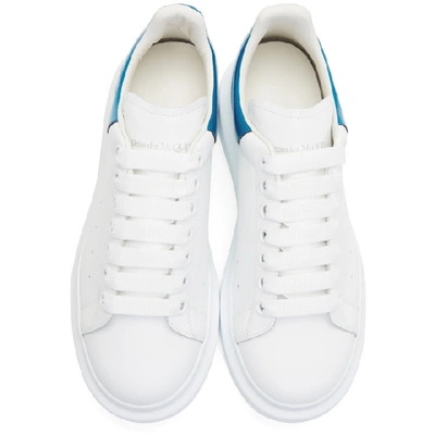 ALEXANDER MCQUEEN SSENSE 独家发售白色 AND 蓝色阔型运动鞋