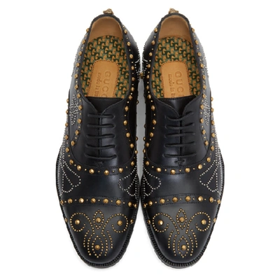 Shop Gucci Black Studded Brogues In 1000 Nero