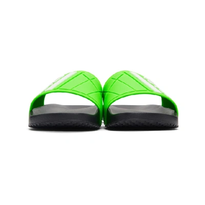 Shop Prada Green Logo Slides