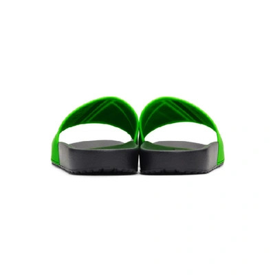 Shop Prada Green Logo Slides