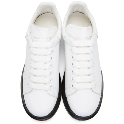 Shop Alexander Mcqueen White & Black Oversized Sneakers