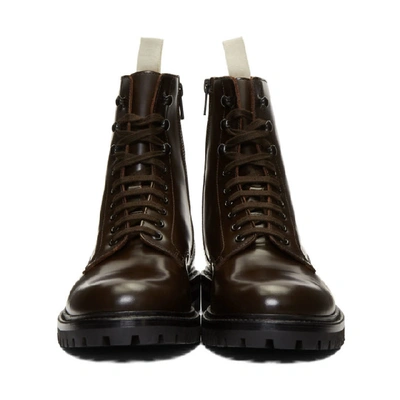 Shop Common Projects Brown Combat Boots In 3621 Brown