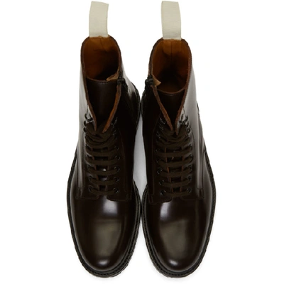 Shop Common Projects Brown Combat Boots In 3621 Brown