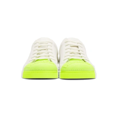 Shop Fendi White And Green Leather Forever  Sneakers In F16xn - Whi