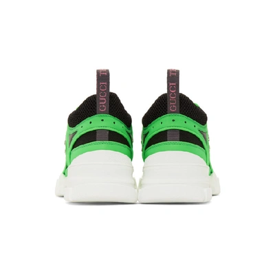 Shop Gucci Green Flashtrek Sneakers In 3566 Green