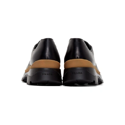 Shop Prada Black Cap Toe Derbys