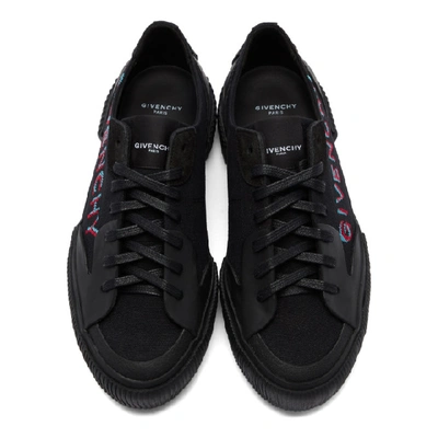 Shop Givenchy Black Basse Tennis Light Sneakers In 001 Black